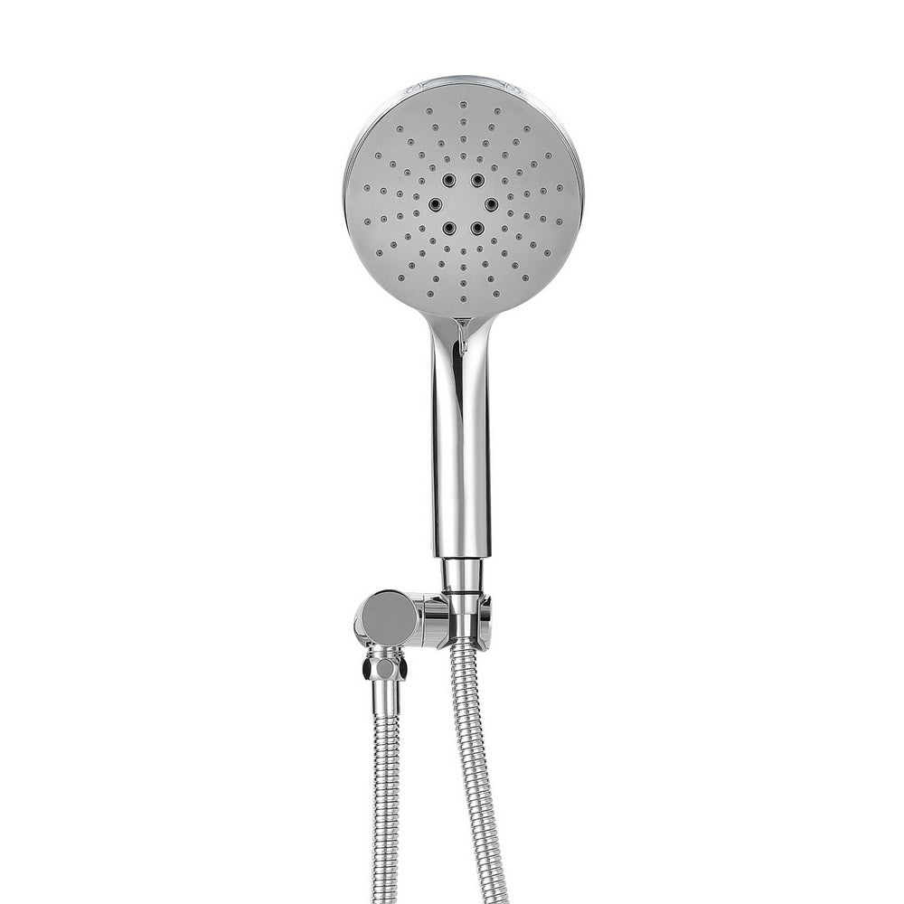 4.7" High-Pressure Handheld Shower Head Silver with Holder and Hose