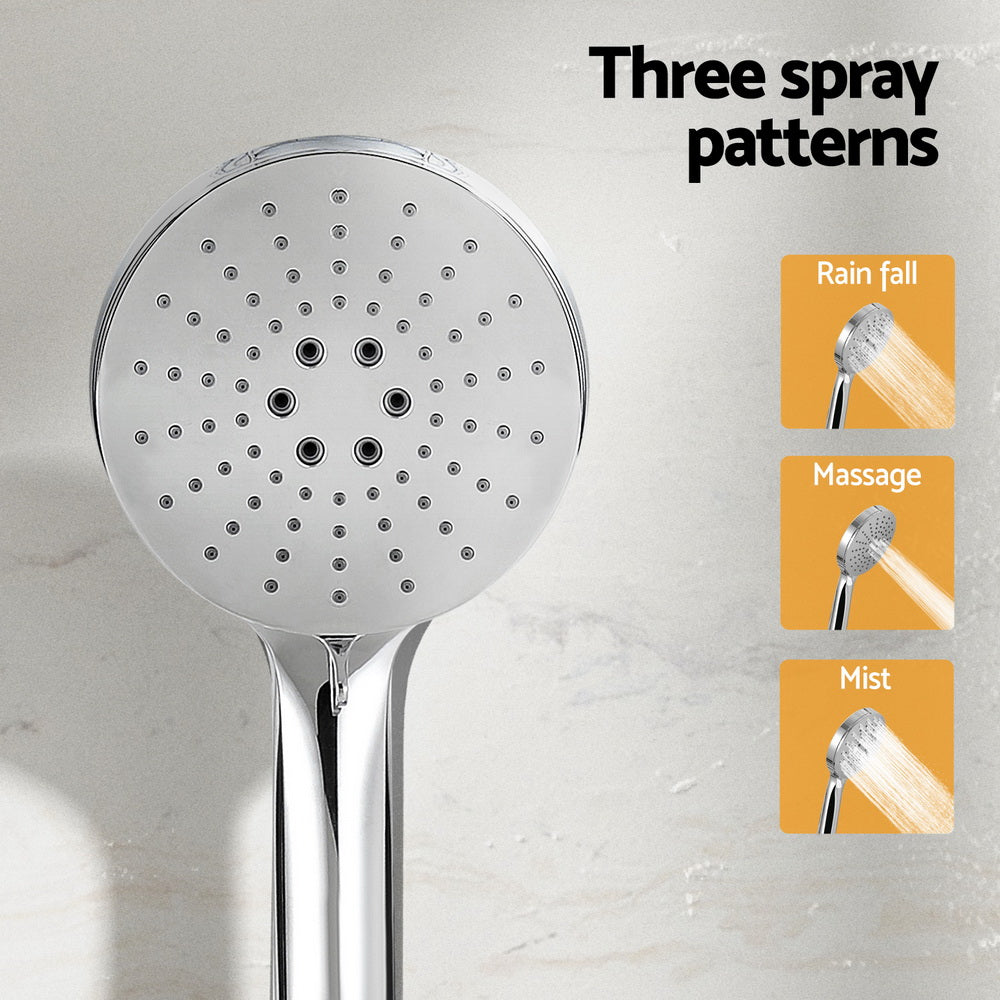 4.7" High-Pressure Handheld Shower Head Silver with Holder and Hose