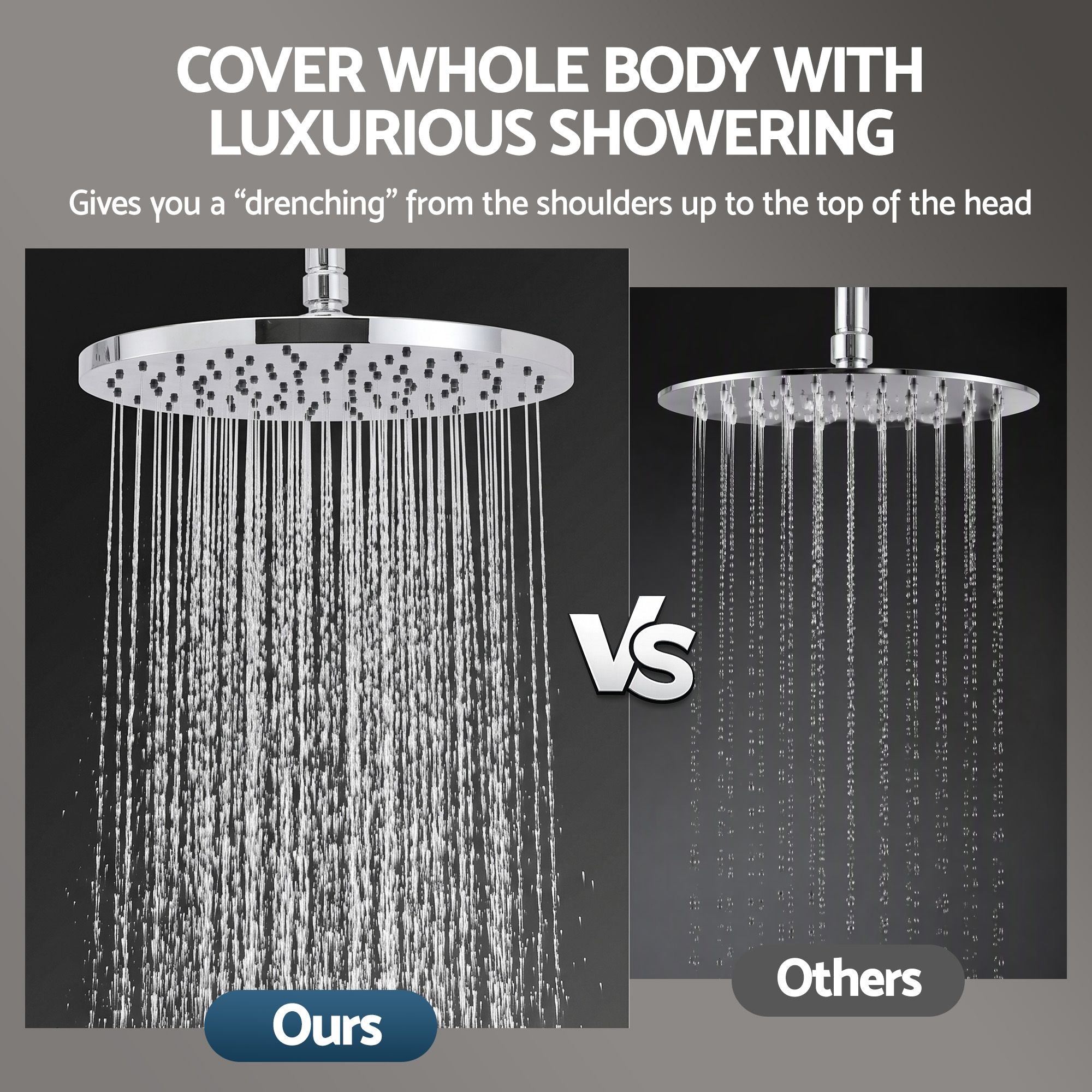 Cefito High-Pressure Shower Heads with Anti-burst 1.5m Hose & 304 S.S Rail, Ideal for Bathroom Upgrades and Pet Washing, 10 Inch Rain & 3-Function Combo