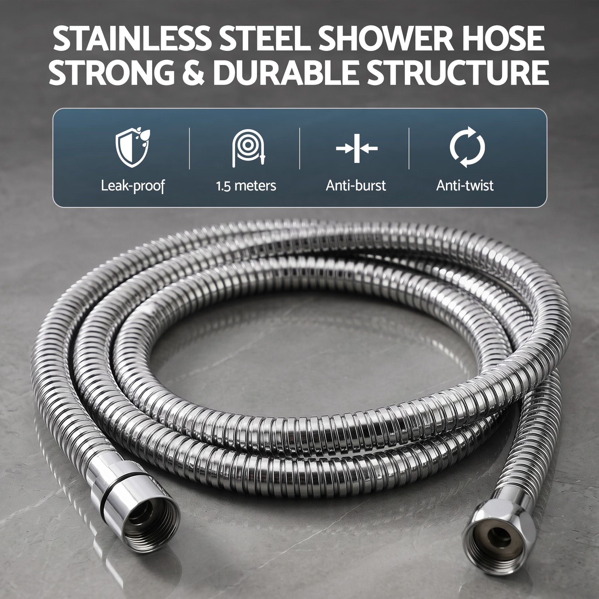 Cefito High-Pressure Shower Heads with Anti-burst 1.5m Hose & 304 S.S Rail, Ideal for Bathroom Upgrades and Pet Washing, 10 Inch Rain & 3-Function Combo