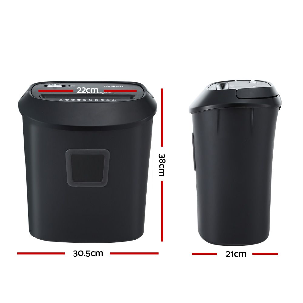 Devanti Cross-Cut Electric Paper Shredder 10 Sheet 21L Bin