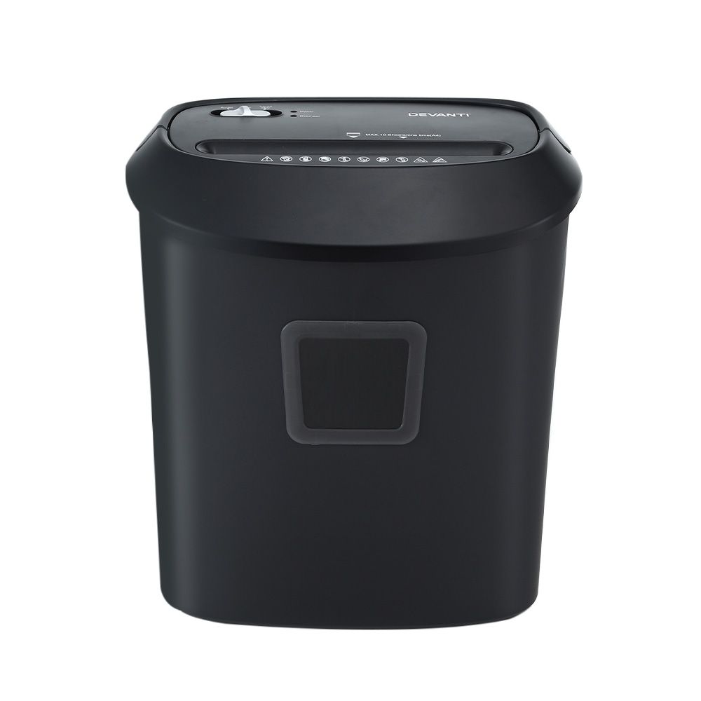 Devanti Cross-Cut Electric Paper Shredder 10 Sheet 21L Bin