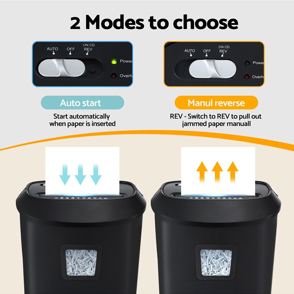 Devanti Cross-Cut Electric Paper Shredder 10 Sheet 21L Bin