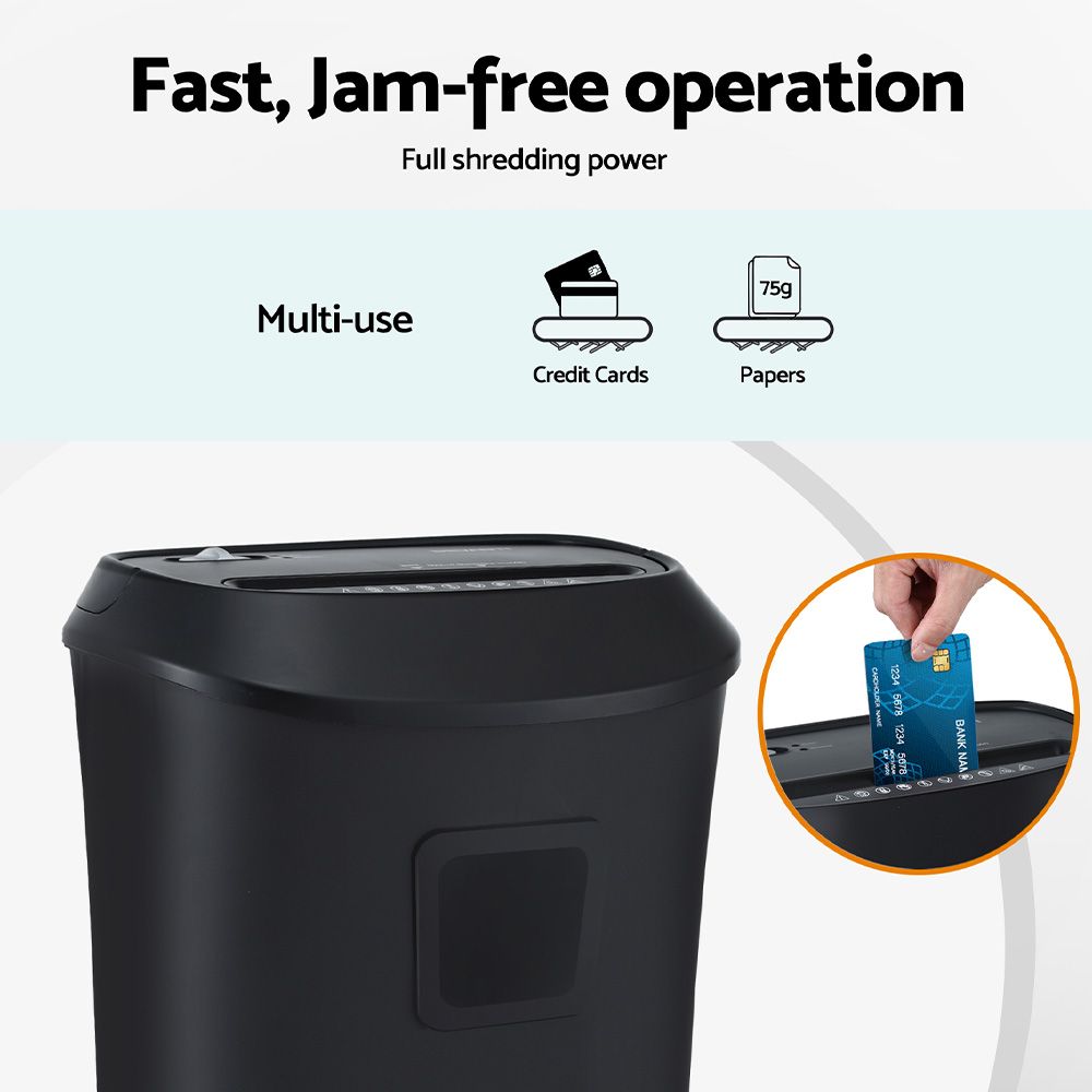 Devanti Cross-Cut Electric Paper Shredder 10 Sheet 21L Bin