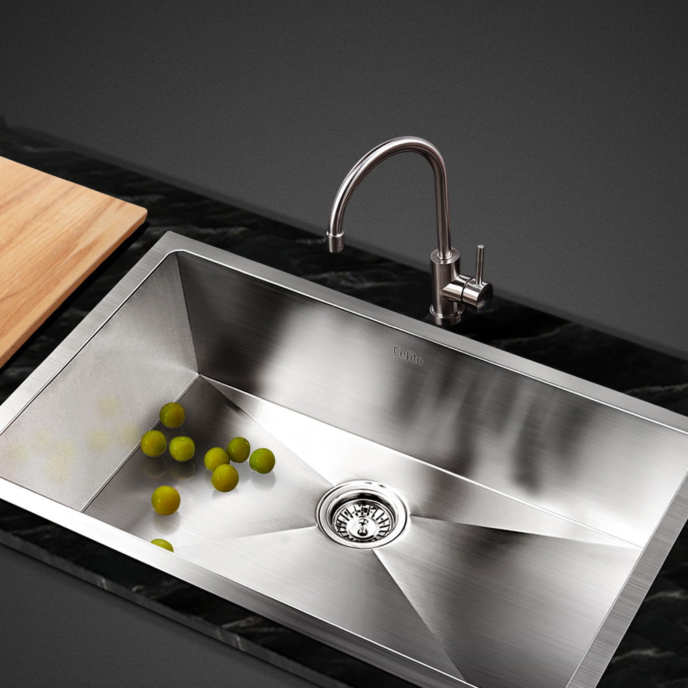 Cefito 70x45cm Stainless Steel Kitchen Sink Single Bowl Silver