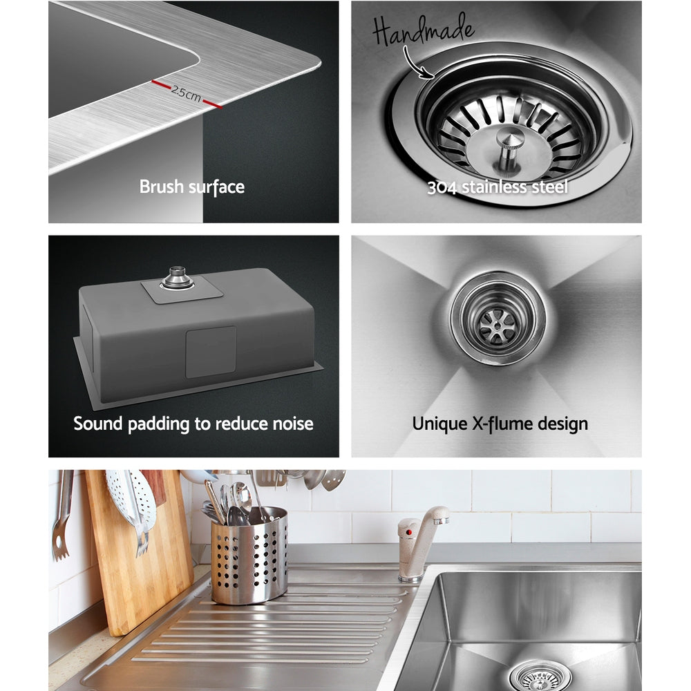 Cefito 70x45cm Stainless Steel Kitchen Sink Single Bowl Silver