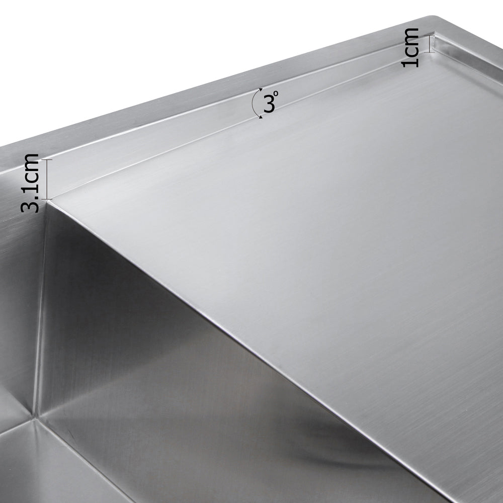 Cefito 87x45cm Single Bowl Kitchen Sink Stainless Steel Silver