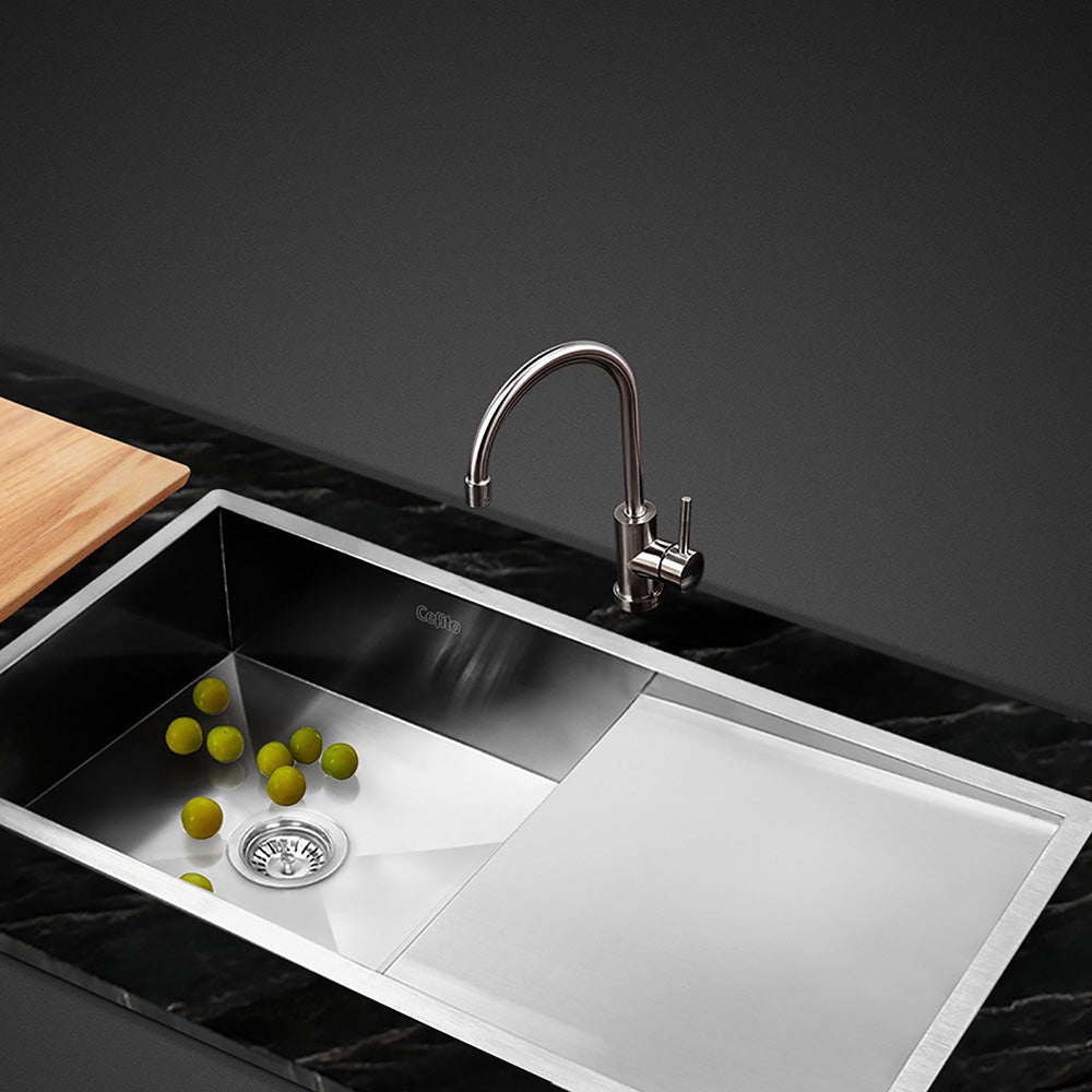 Cefito 96x45cm Single Bowl Kitchen Sink Stainless Steel Silver