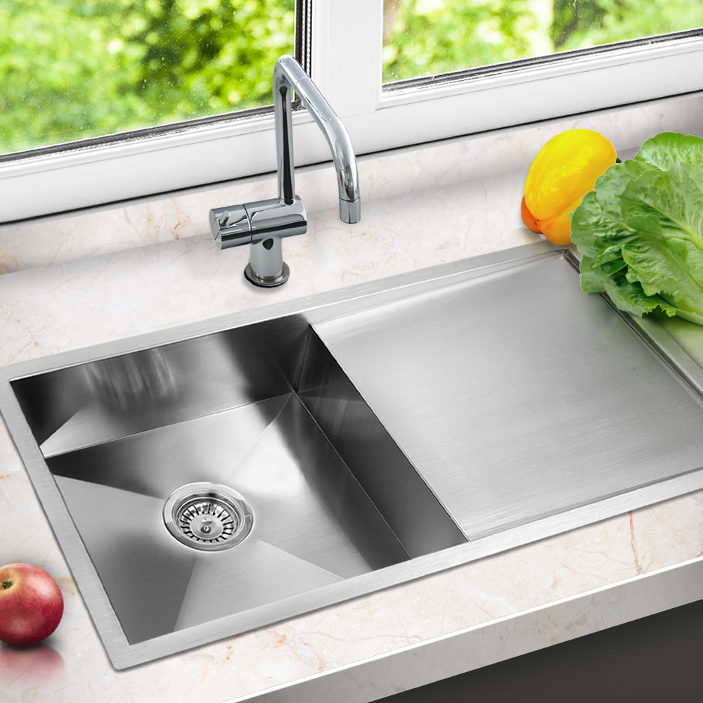 Cefito 96x45cm Single Bowl Kitchen Sink Stainless Steel Silver