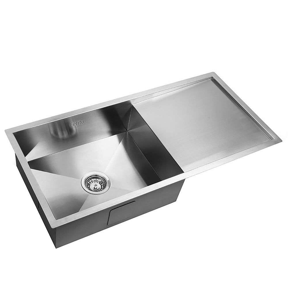 Cefito 96x45cm Single Bowl Kitchen Sink Stainless Steel Silver