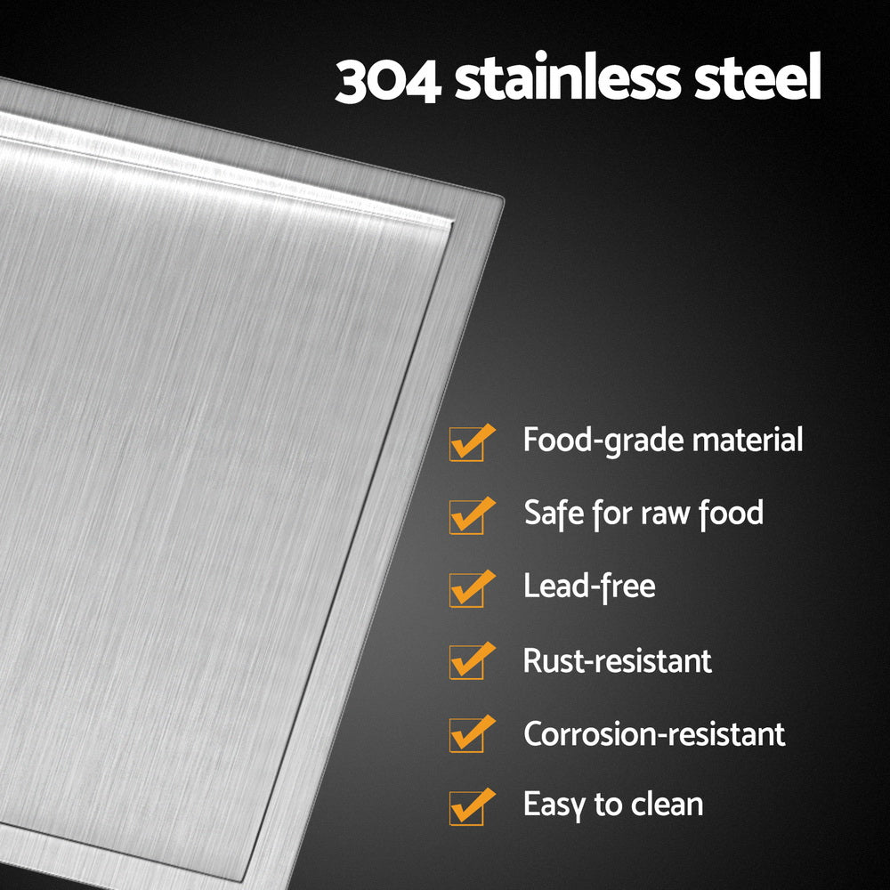 Satin-Coated 304 Stainless Steel Kitchen Sink - 122X45CM Cefito