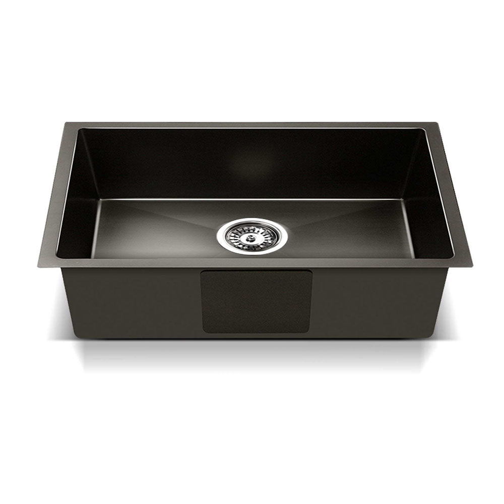 Cefito 45x30cm Single Bowl Kitchen Sink Stainless Steel Black