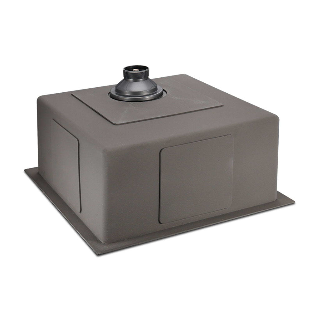 Cefito 44x44cm Single Bowl Kitchen Sink Stainless Steel Black