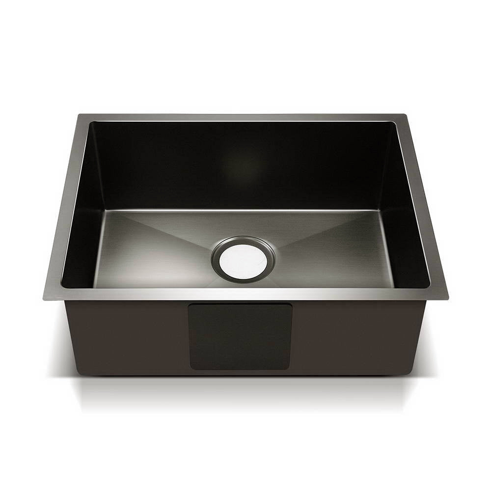 Cefito 60x45cm Single Bowl Kitchen Sink Stainless Steel Black