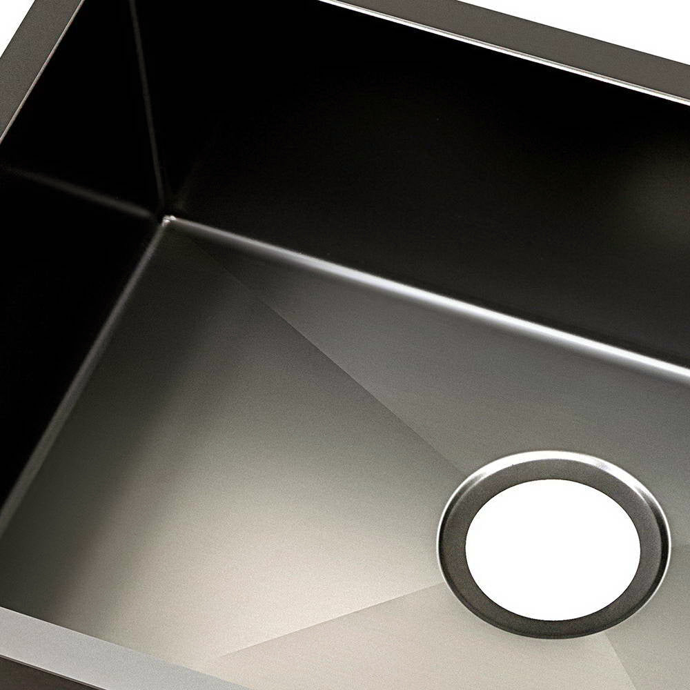 Cefito 60x45cm Single Bowl Kitchen Sink Stainless Steel Black