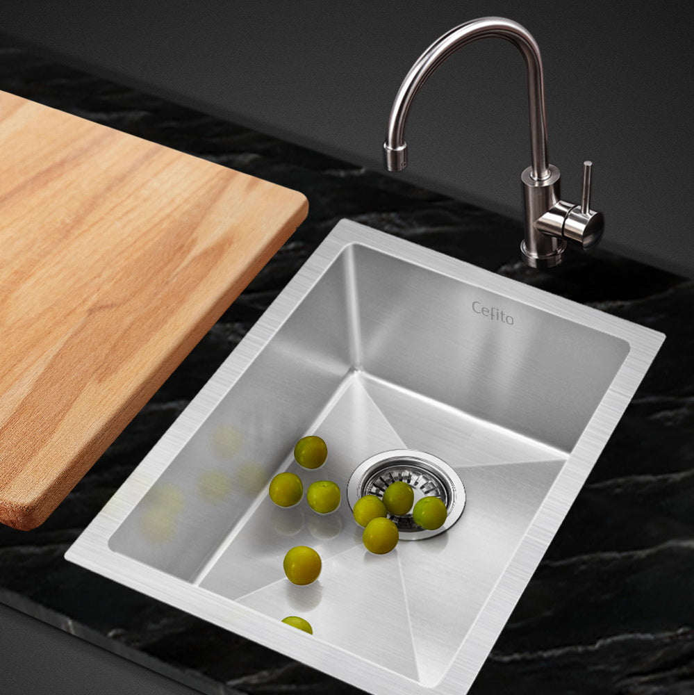 Cefito 44x34cm Single Bowl Stainless Steel Kitchen Sink Nano Silver