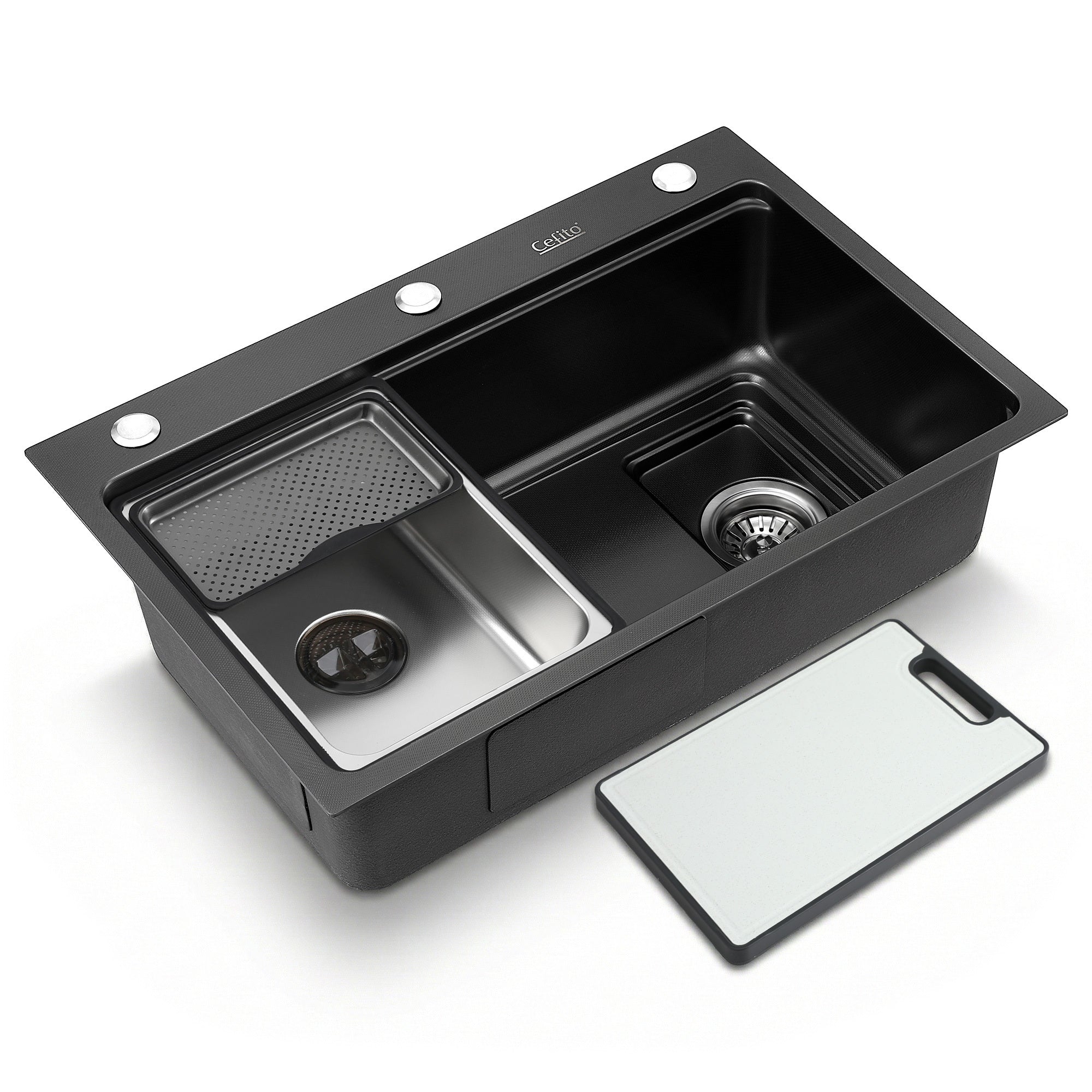 Cefito Kitchen Sink 304 Stainless Steel Bar Sink Millet Grain Water Basin Sink
