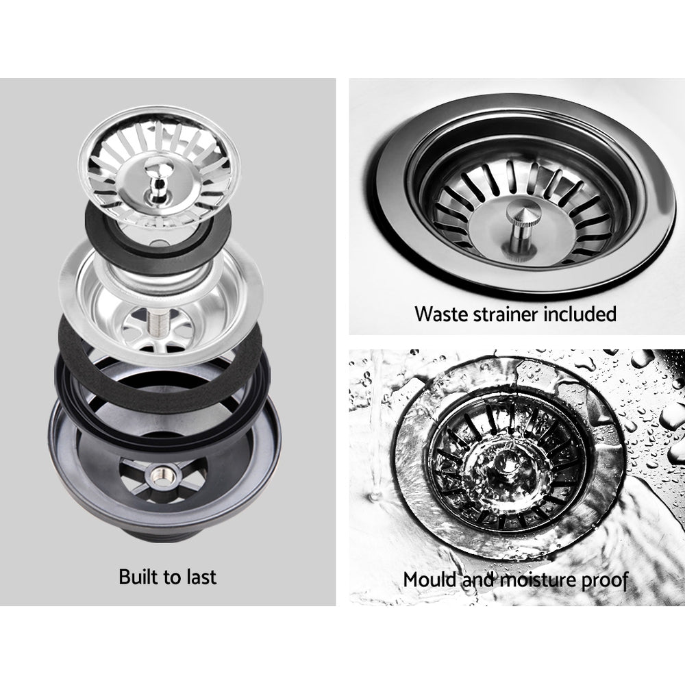 Cefito 610x470mm Granite Kitchen Sink Under/Topmount White
