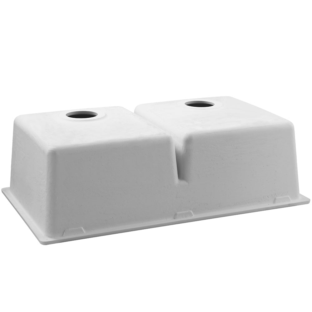 Cefito 790x460mm Double Bowl Kitchen Sink Granite Under/Topmount White