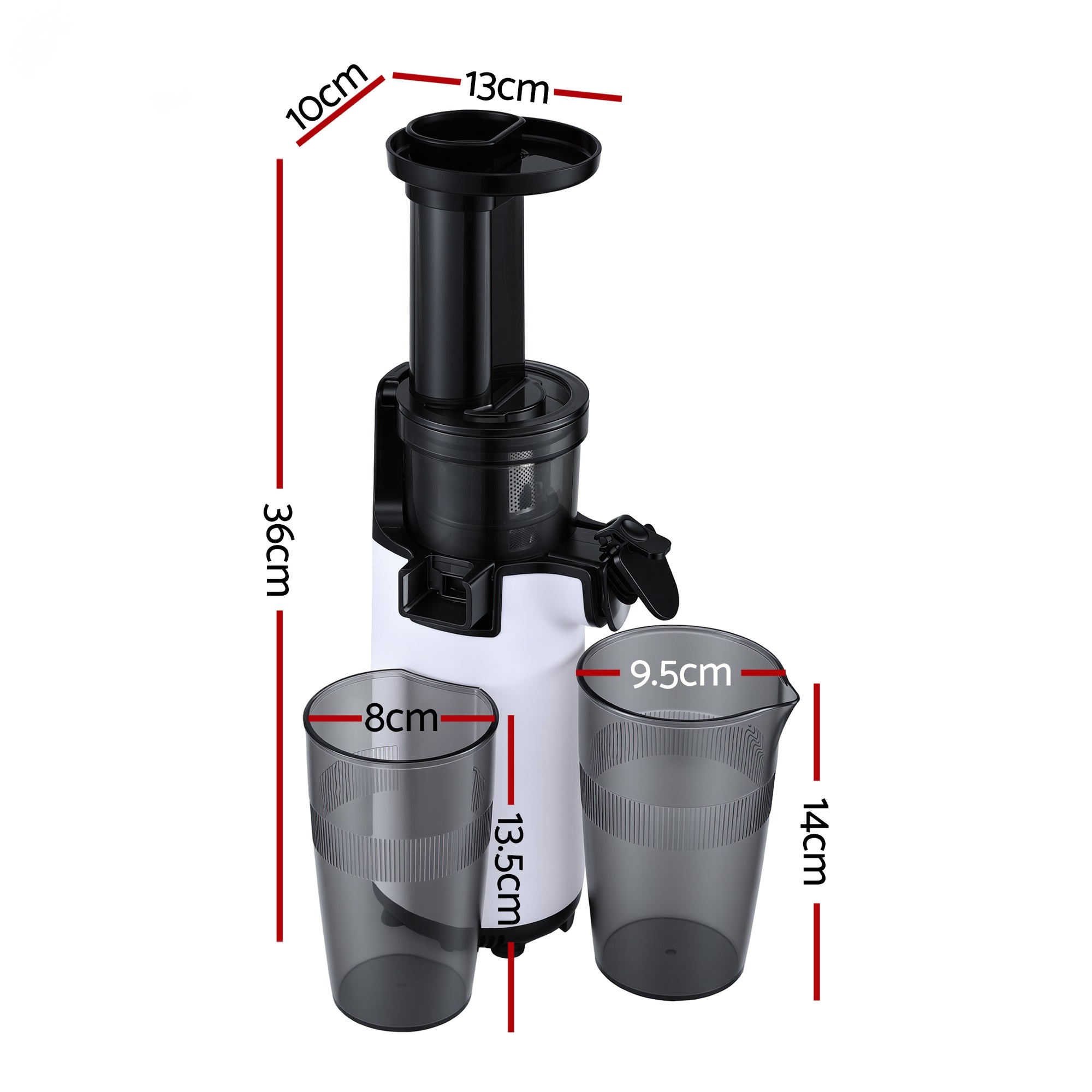 Devanti Slow Juicer Cold Press Fruit Juice Extractor 130W White