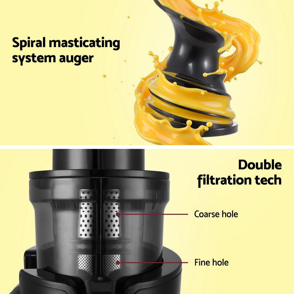 Devanti 200W Cold Press Slow Juicer Black