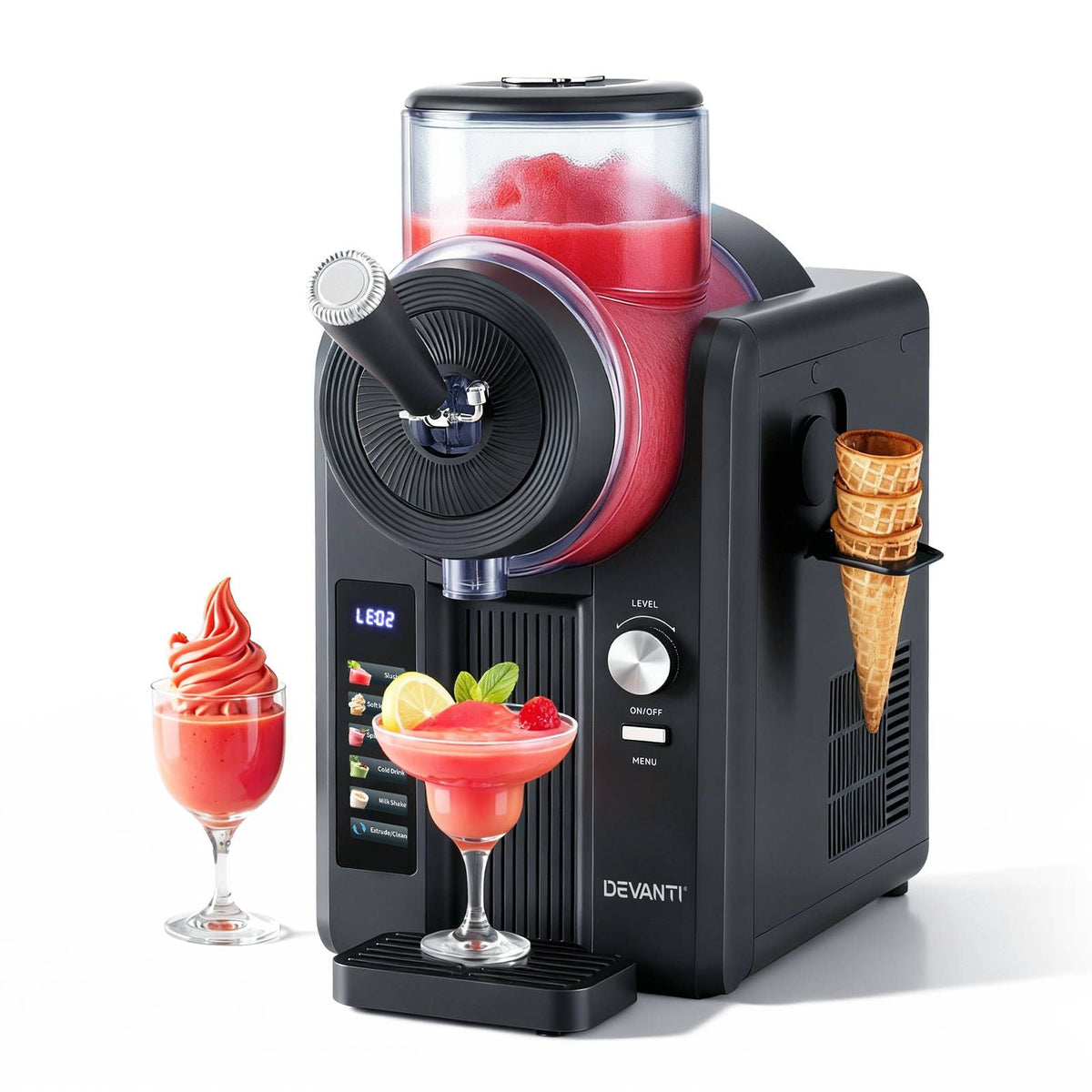 Devanti Slushie Machine 2L Ice Cream Maker Black