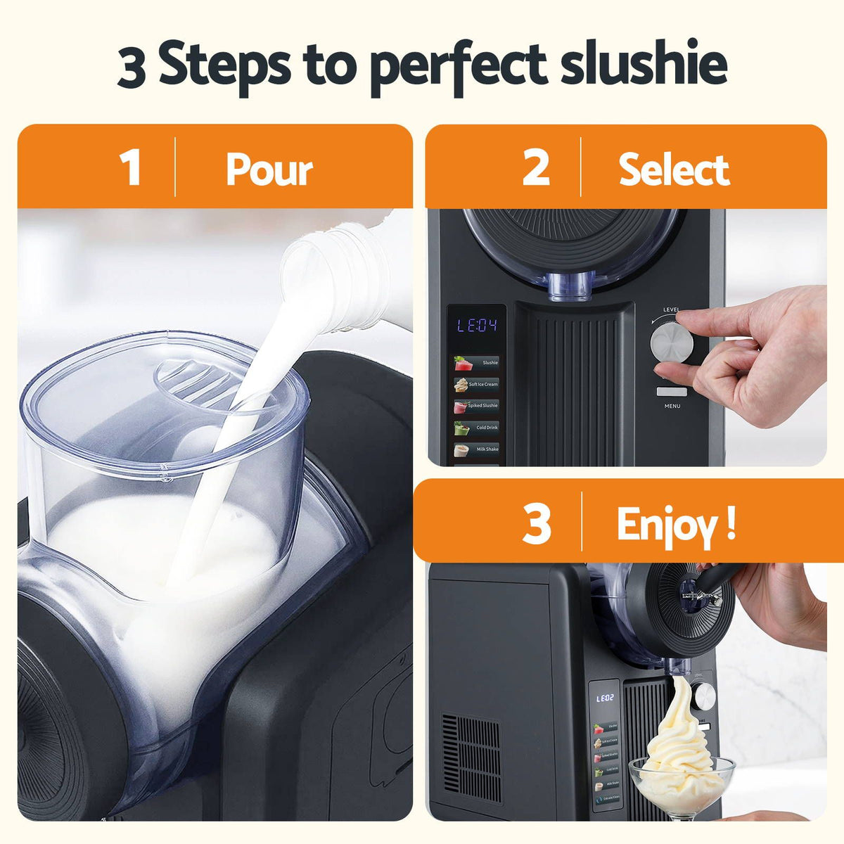 Devanti Slushie Machine 2L Ice Cream Maker Black