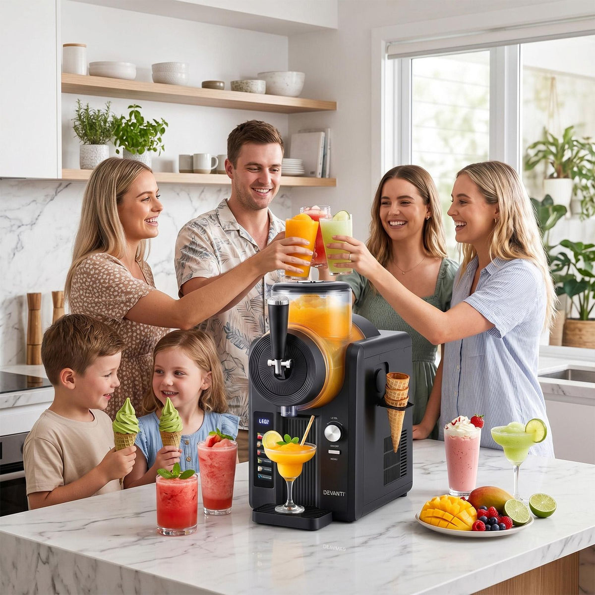 Devanti Slushie Machine 2L Ice Cream Maker Black
