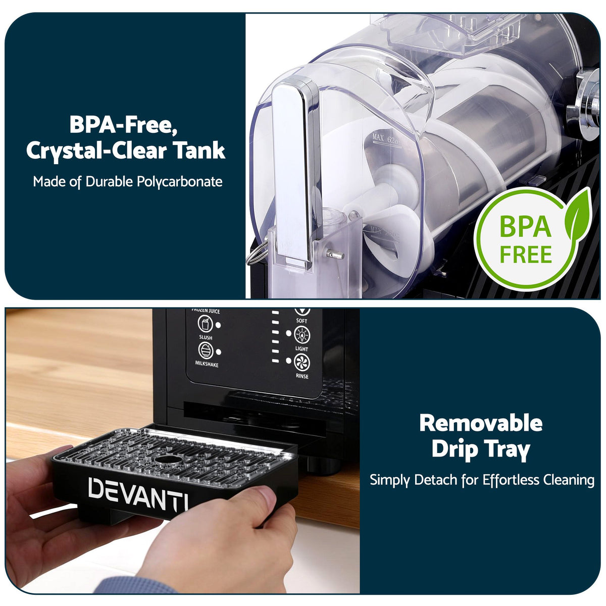 Devanti 1.8L Slushie and Milkshake Machine Maker Black