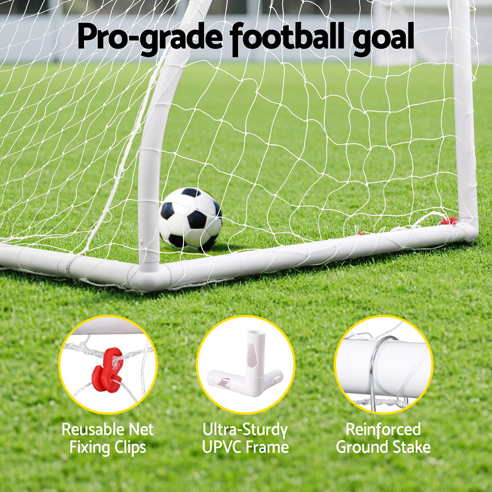 Everfit 12FT Soccer Goal UPVC Frame Weatherproof Portable