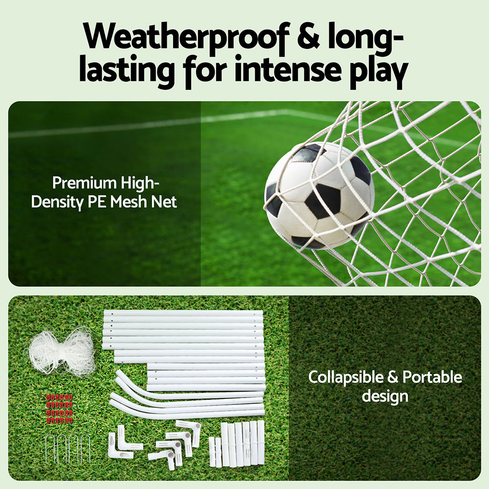 Everfit 12FT Soccer Goal UPVC Frame Weatherproof Portable