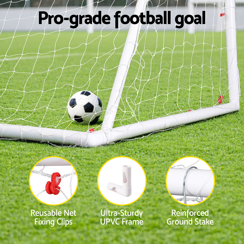 Everfit 8FT Soccer Goal UPVC Frame Weatherproof Portable
