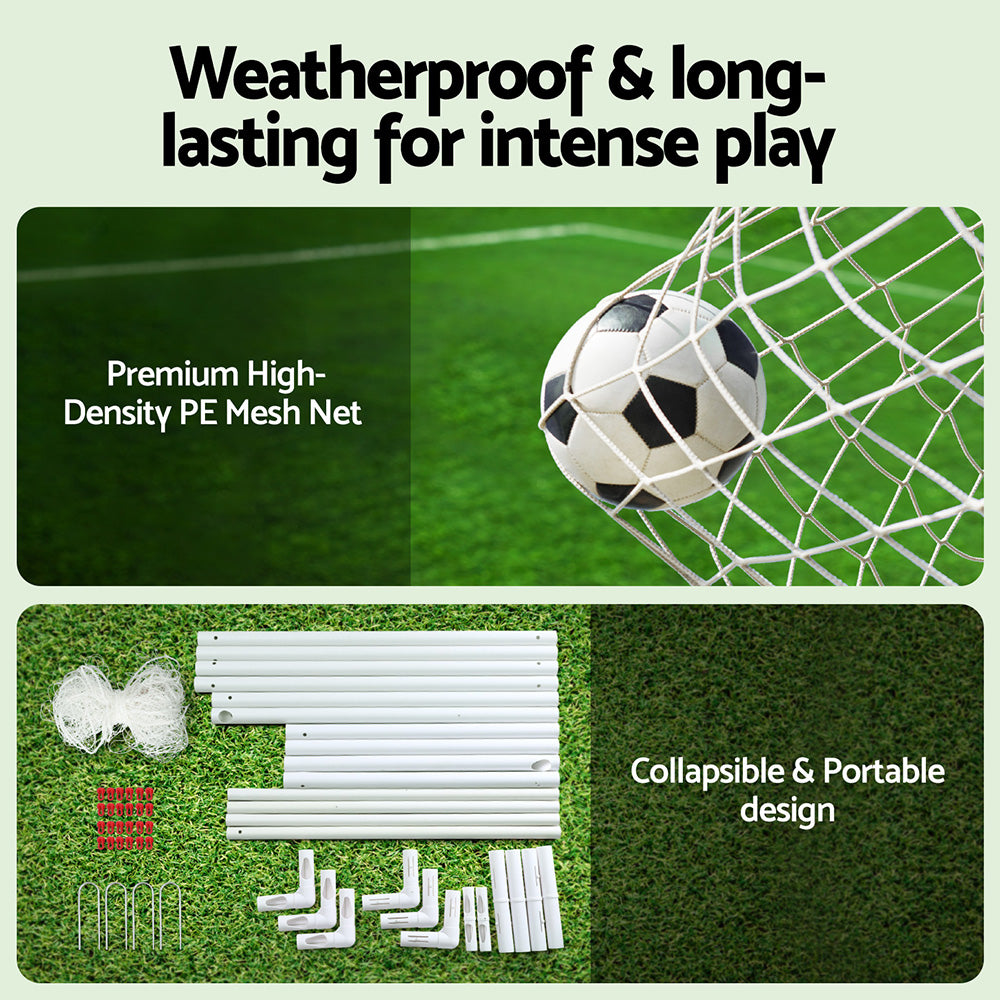 Everfit 8FT Soccer Goal UPVC Frame Weatherproof Portable