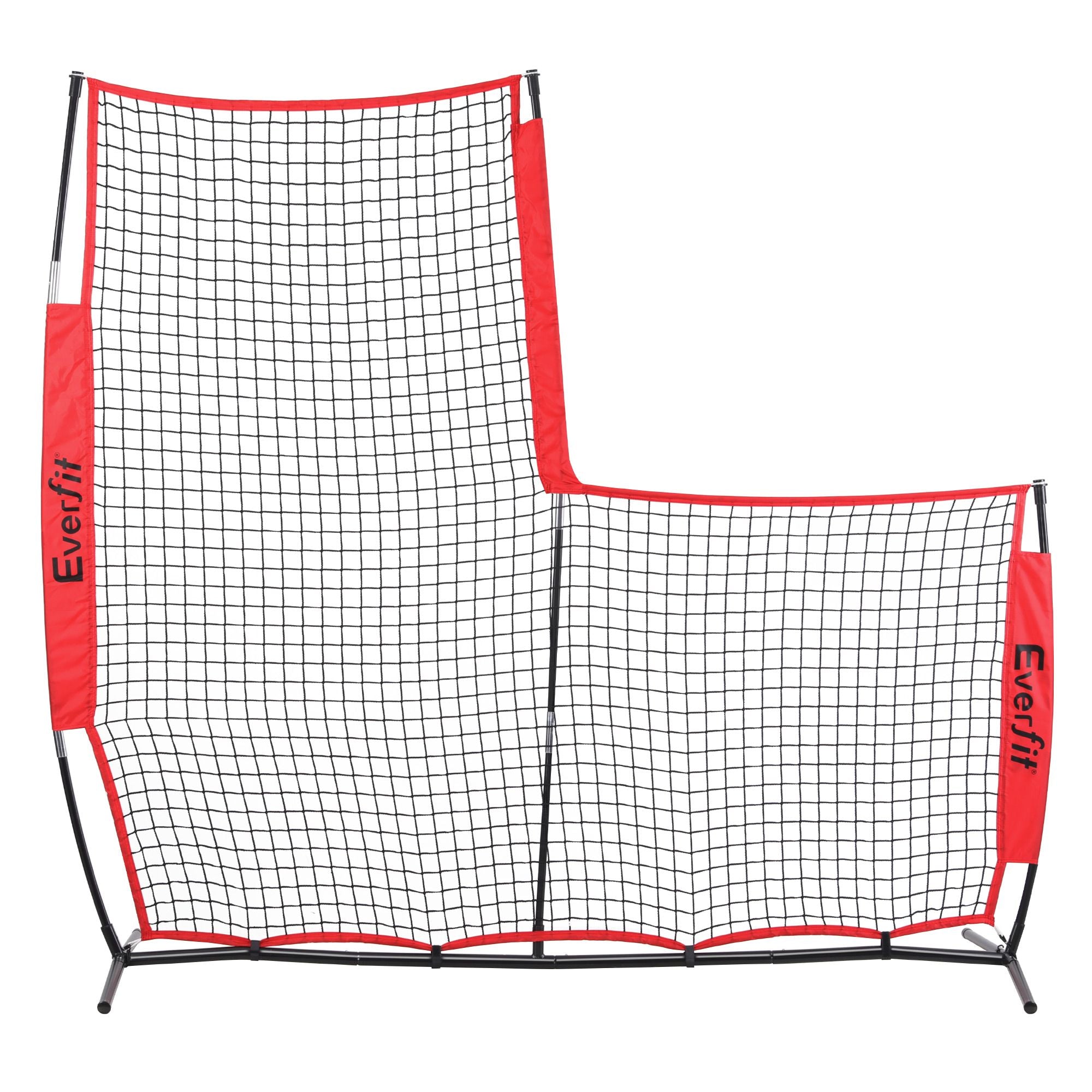Everfit Baseball Pitching Net L Screen Softball Practice Portable Black