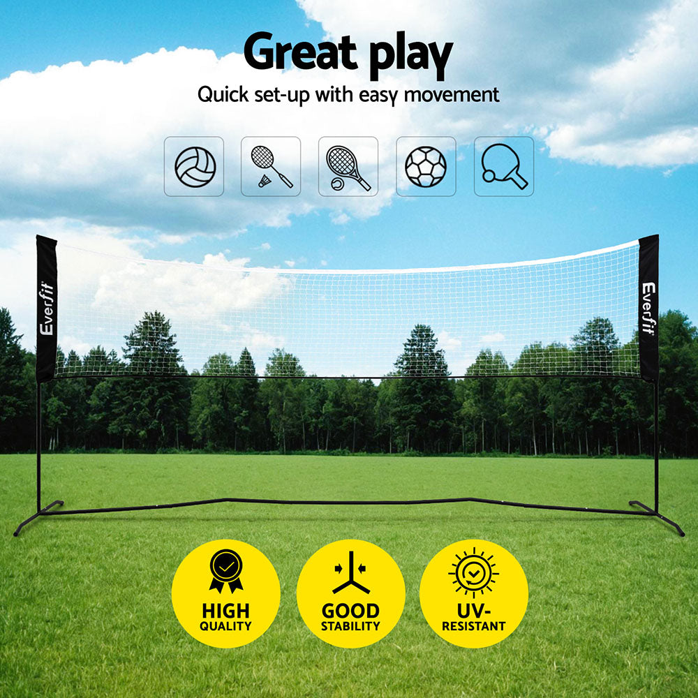 Everfit 3.6M Portable Sports Net Adjustable Height for Badminton Tennis Volleyball