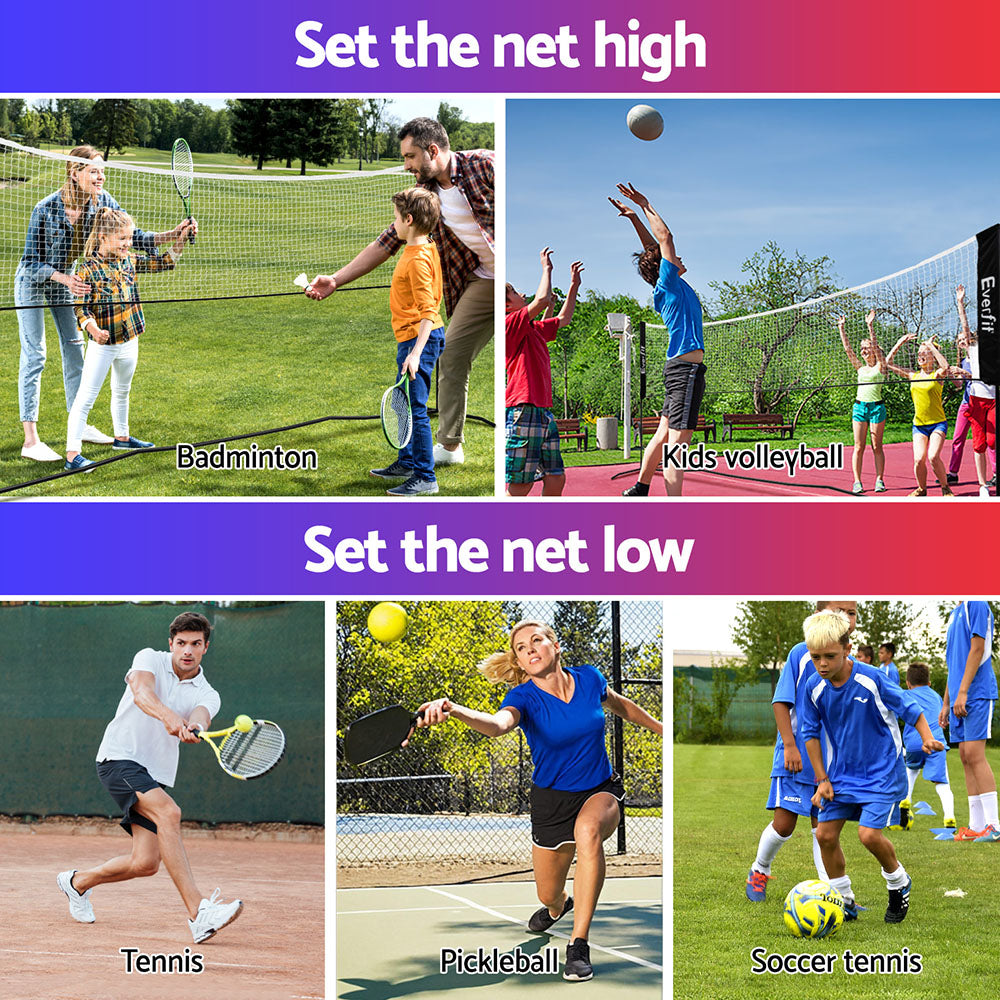 Everfit 3.6M Portable Sports Net Adjustable Height for Badminton Tennis Volleyball