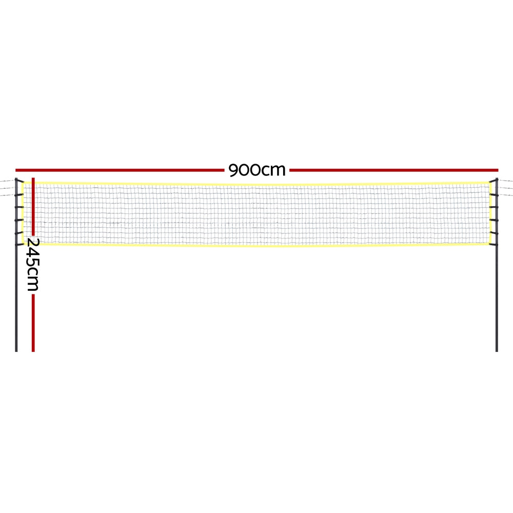 Everfit 9m Portable Volleyball Net Set Adjustable Height with Ball and Boundary Lines
