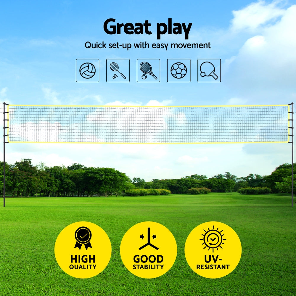Everfit 9m Portable Volleyball Net Set Adjustable Height with Ball and Boundary Lines