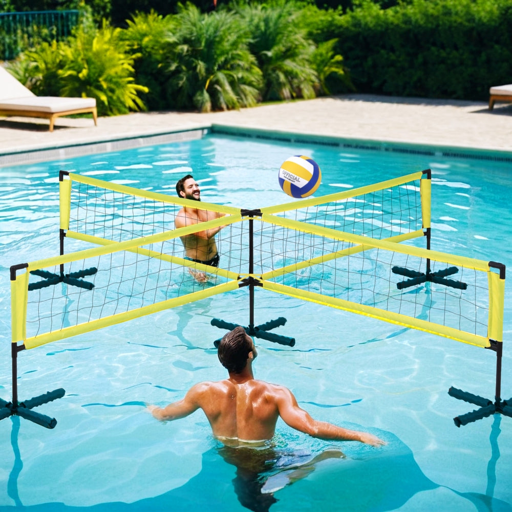 Everfit Water Volleyball Net Set Portable Swimming Pool Nets Game Four Square