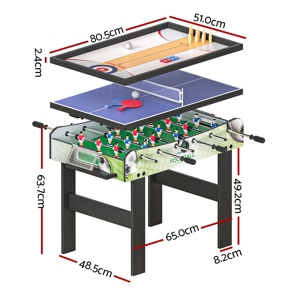 4-in-1 Multi-Game Table Soccer Tennis Bowling Shuffleboard