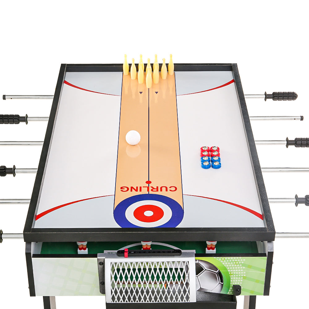 4-in-1 Multi-Game Table Soccer Tennis Bowling Shuffleboard
