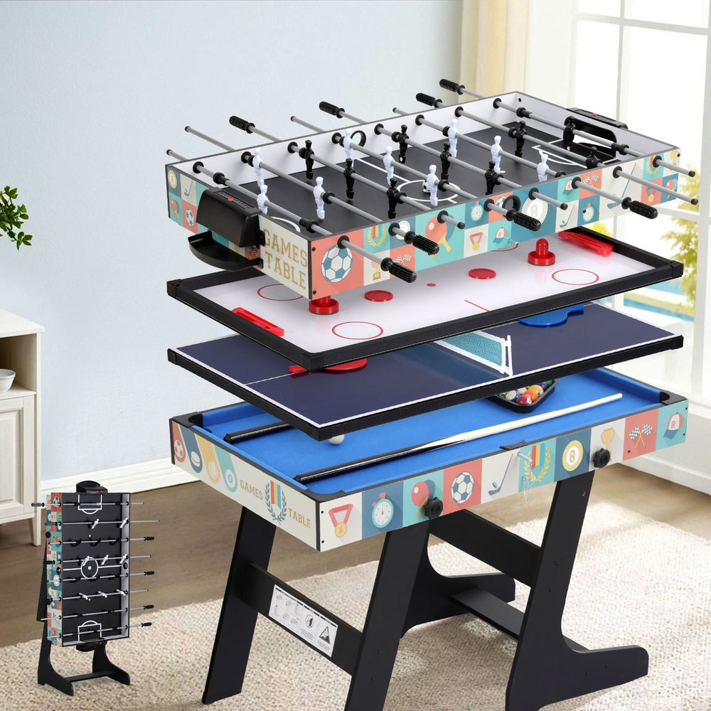 4-in-1 Foldable Multi-Game Table Soccer Tennis Pool Hockey
