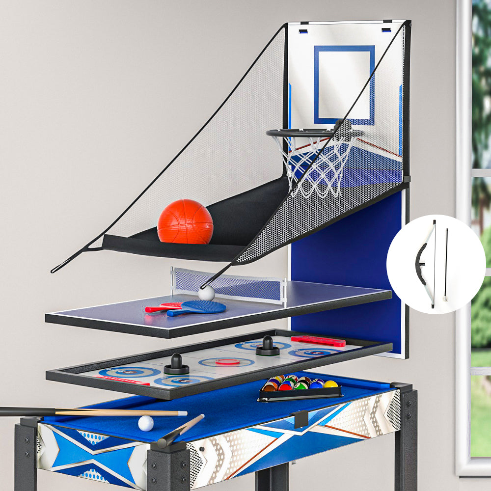 5-in-1 Multi-Game Table Pool Tennis Air Hockey Basketball Archery