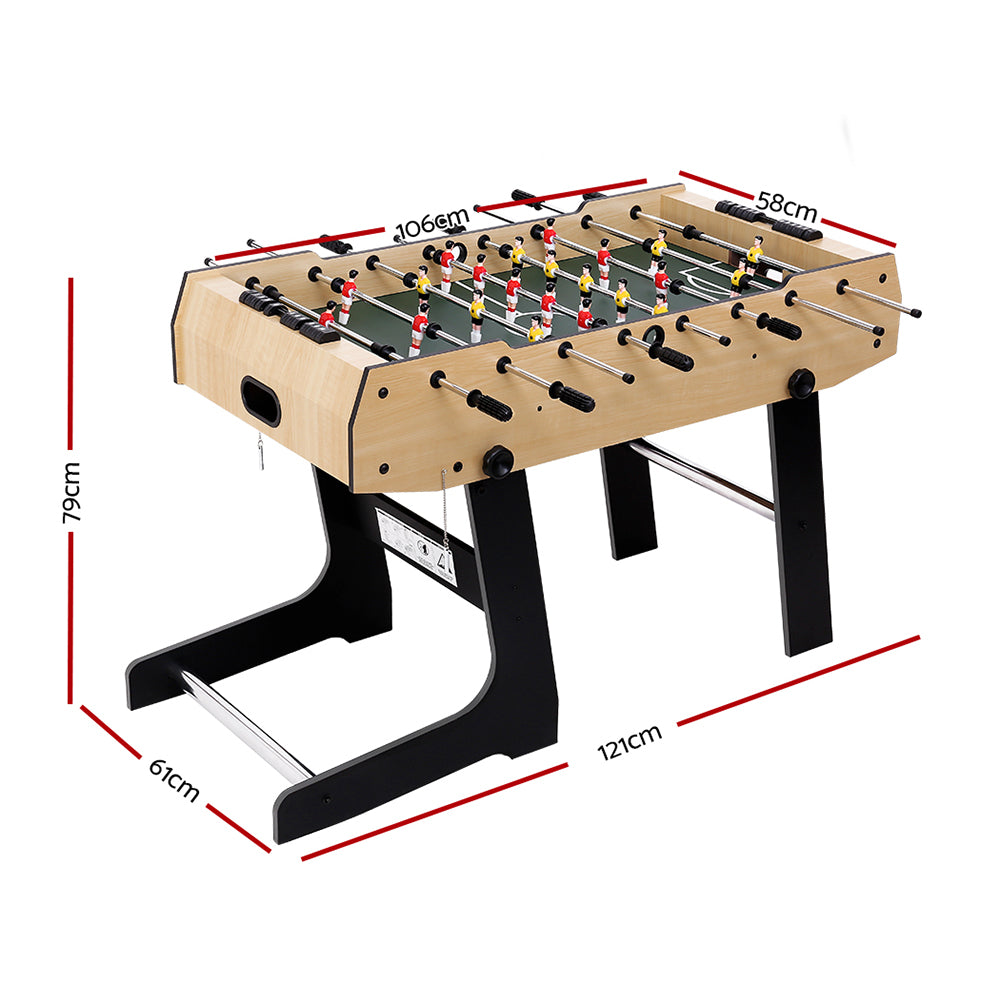 4FT Foldable Soccer Table Foosball Game MDF Family Playroom