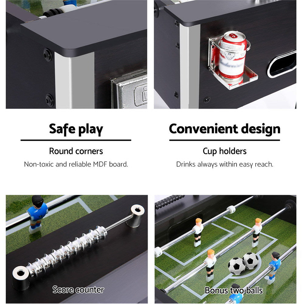 5FT Black Foosball Table Family Game MDF