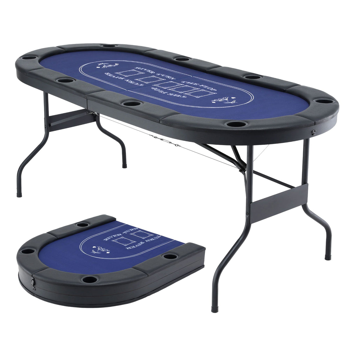 Folding Poker Table 8 Player 183cm Card Game Table Top