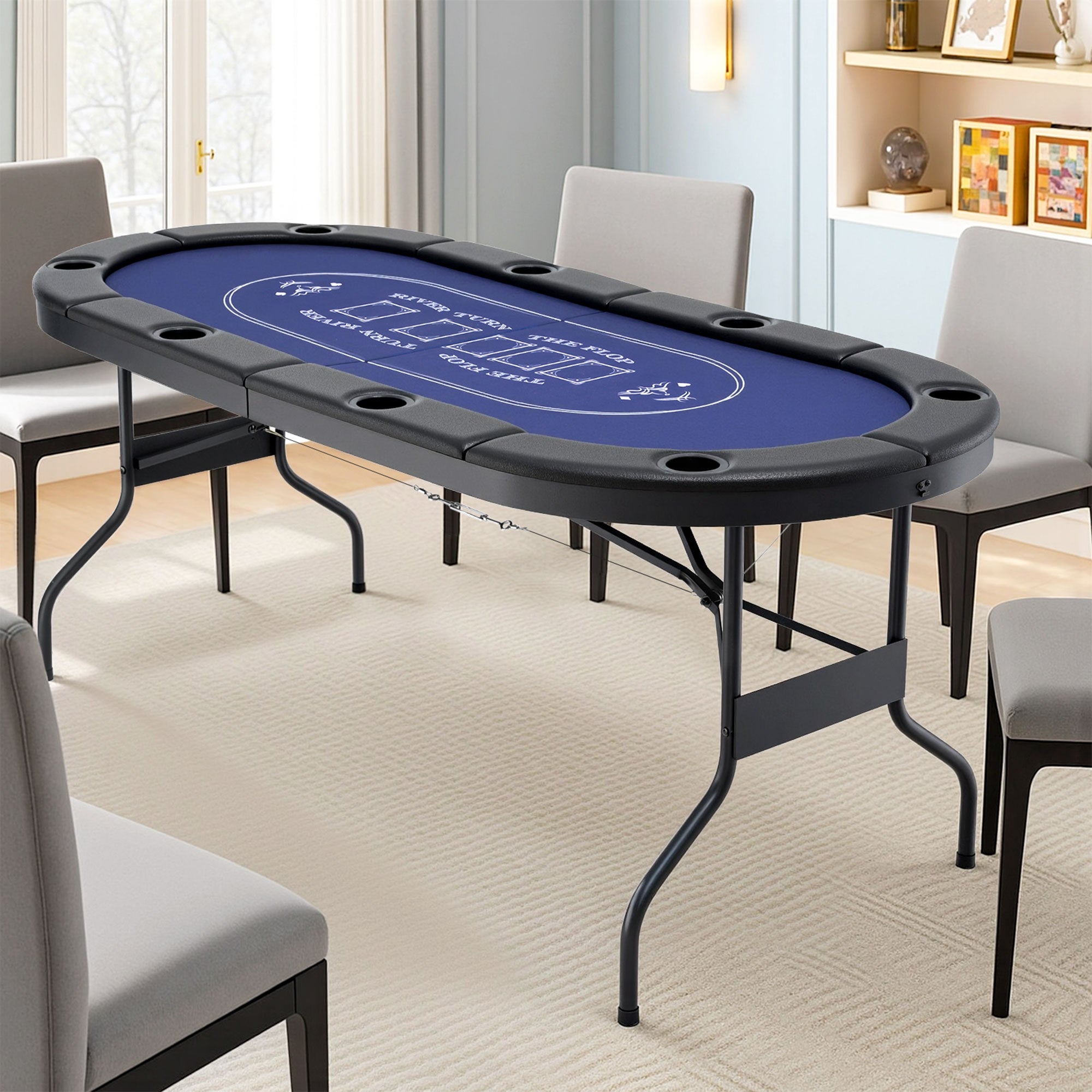 Poker Table Top Folding Poker Table 8 Player 183cm