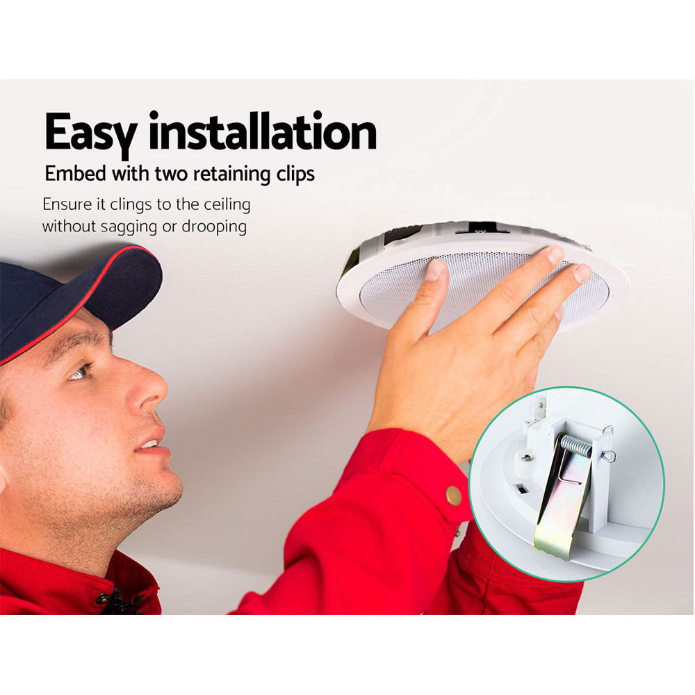 6" Ceiling Speakers 80W Home Theatre Stereo White (Pair)