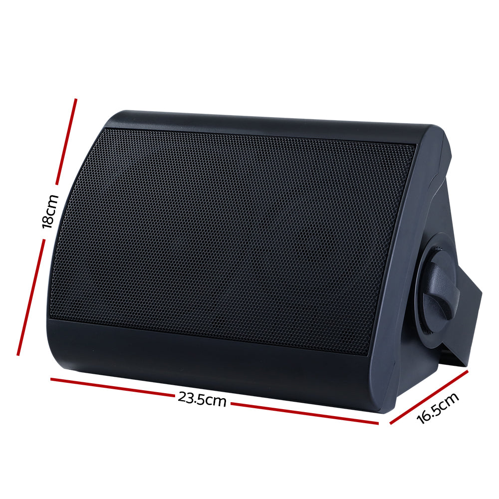 2-Way 150W Wall Speakers Indoor Outdoor Audio Black