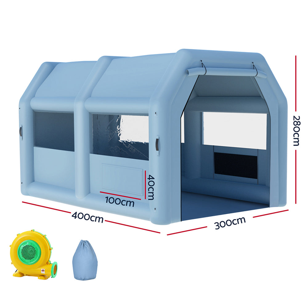Giantz 4x3M Inflatable Spray Booth Car Paint Tent Blue